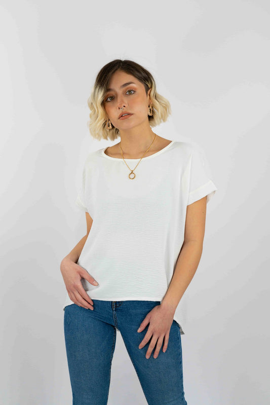 Blusa Con Aplicación Botones En Espalda